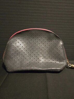 Makeup Pouch Pink and Black with Tassel